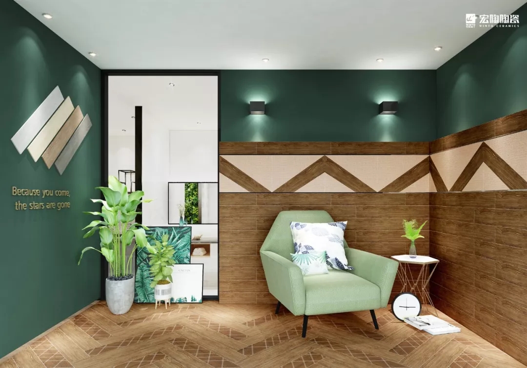 欧博ABG绿色瓷砖效果图