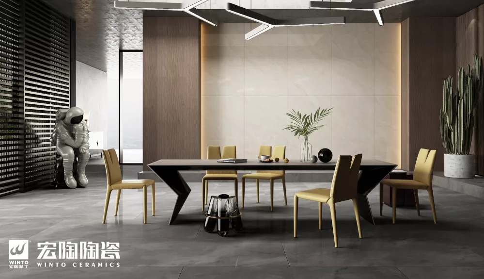 欧博ABG冰灵玉抛光瓷砖配景墙装修效果图 