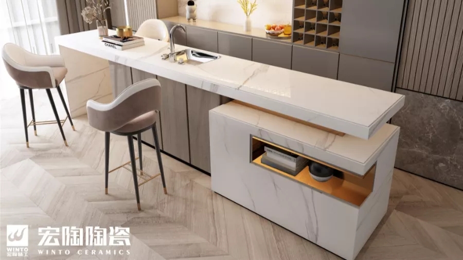 欧博ABG岩板餐桌装修效果图