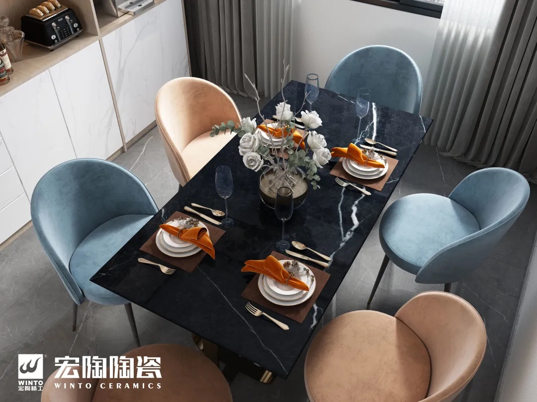 欧博ABG岩板餐桌效果图