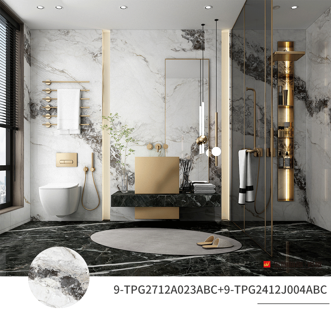 欧博ABG岩板打造的性能美学卫浴空间