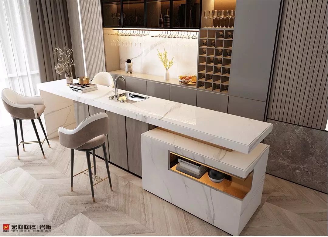 欧博ABG岩板卡索灰15-TG2680F010 装修效果图