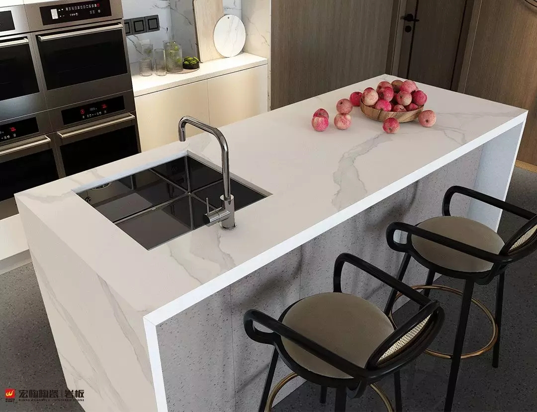 欧博ABG岩板福尔斯白 6-TPG2680A014A/B/C/D装修效果图