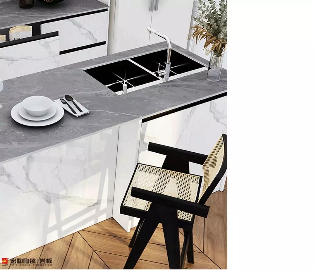 欧博ABG15-TG2680F010卡索灰岩板装修效果图