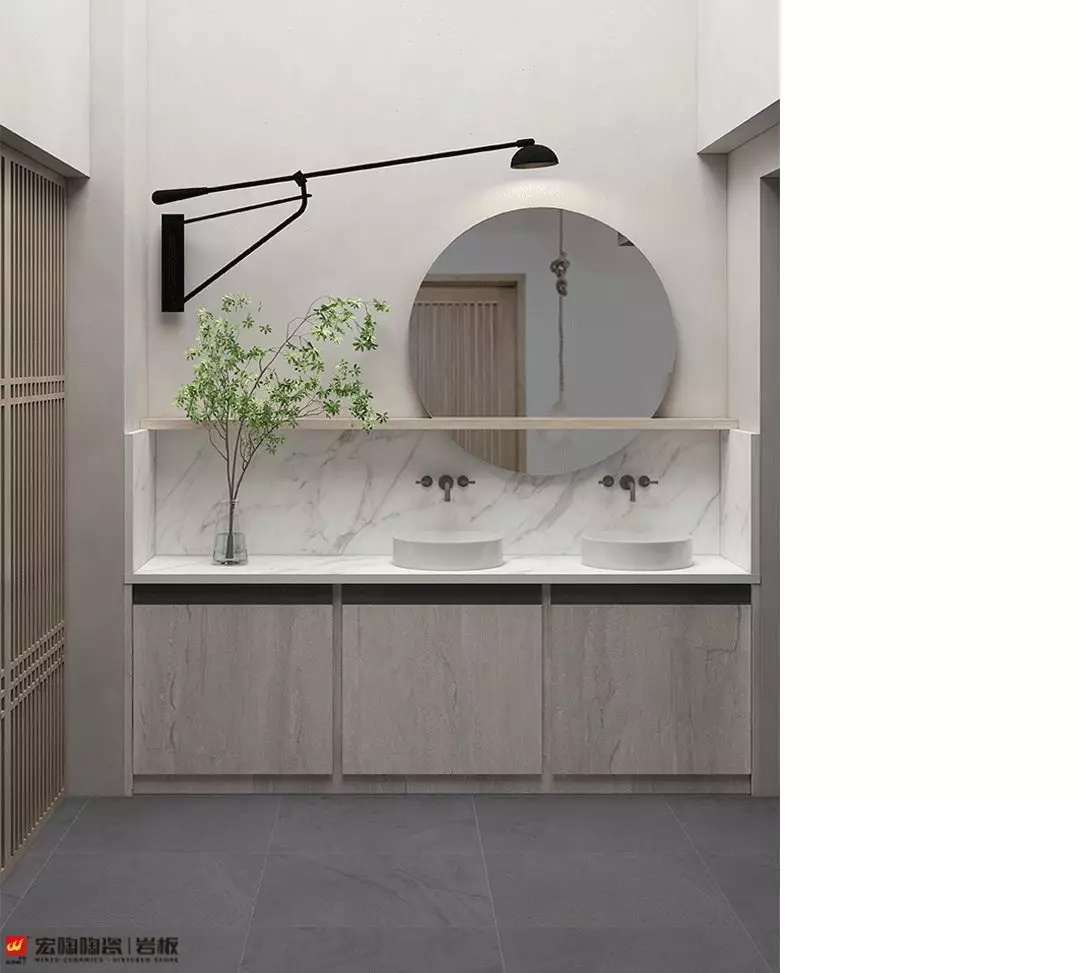 欧博ABG800×2600×15mm大花白岩板装修效果图