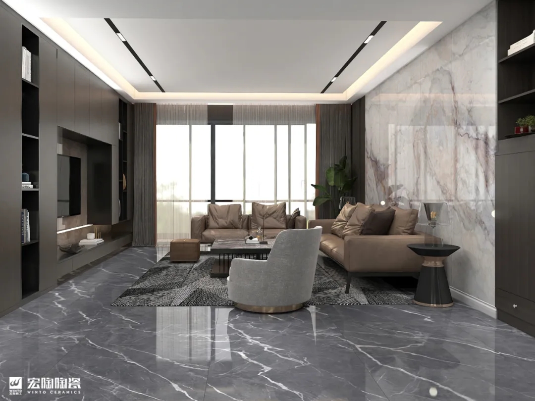 欧博ABG岩板6-TPG2680A015ABCD+TPG1890265客厅结构效果图