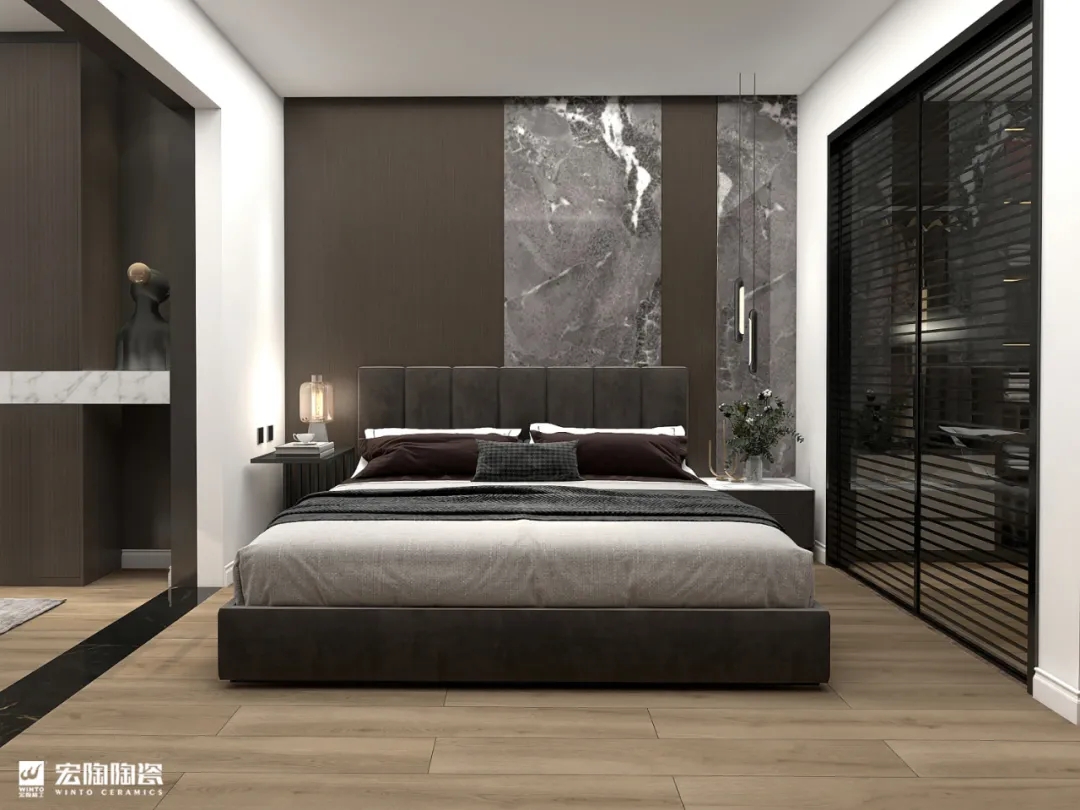 欧博ABG岩板6-TPG2790A020+TCB1220005 效果图卧室效果图