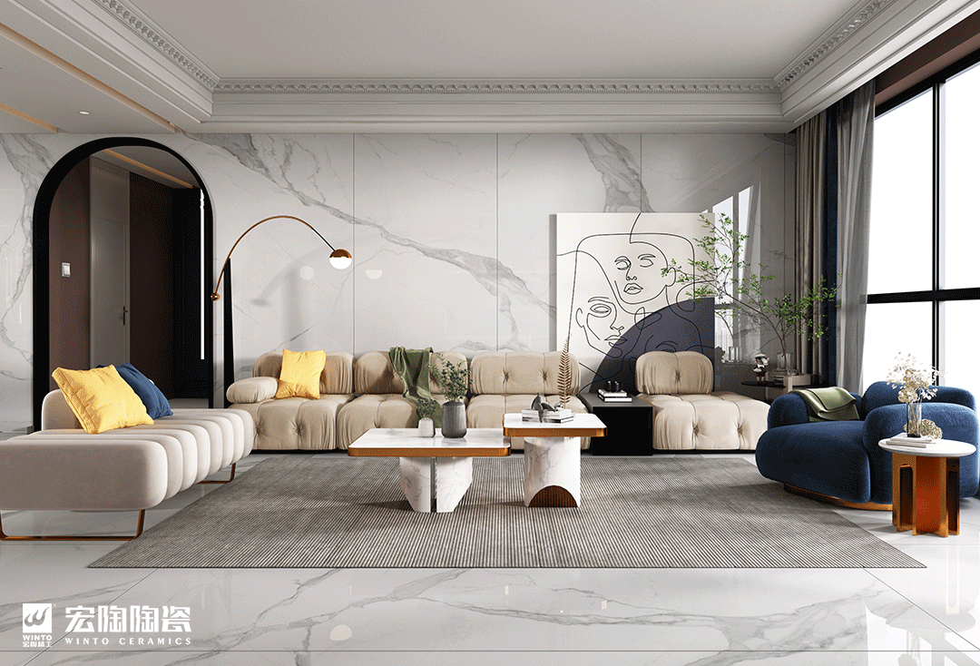 欧博ABG1200×2400×9mm大规格岩板装修效果图