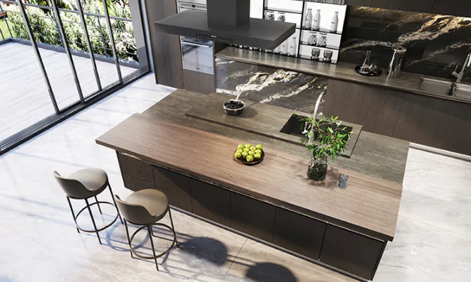 欧博ABG岩板与整体橱柜装修效果图