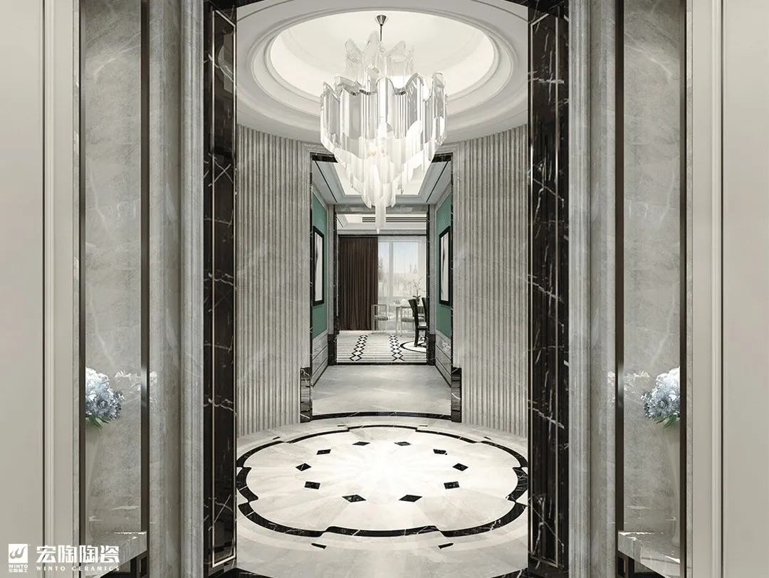 欧博ABG夜飘雪TPGM80006瓷砖地砖装修效果图 