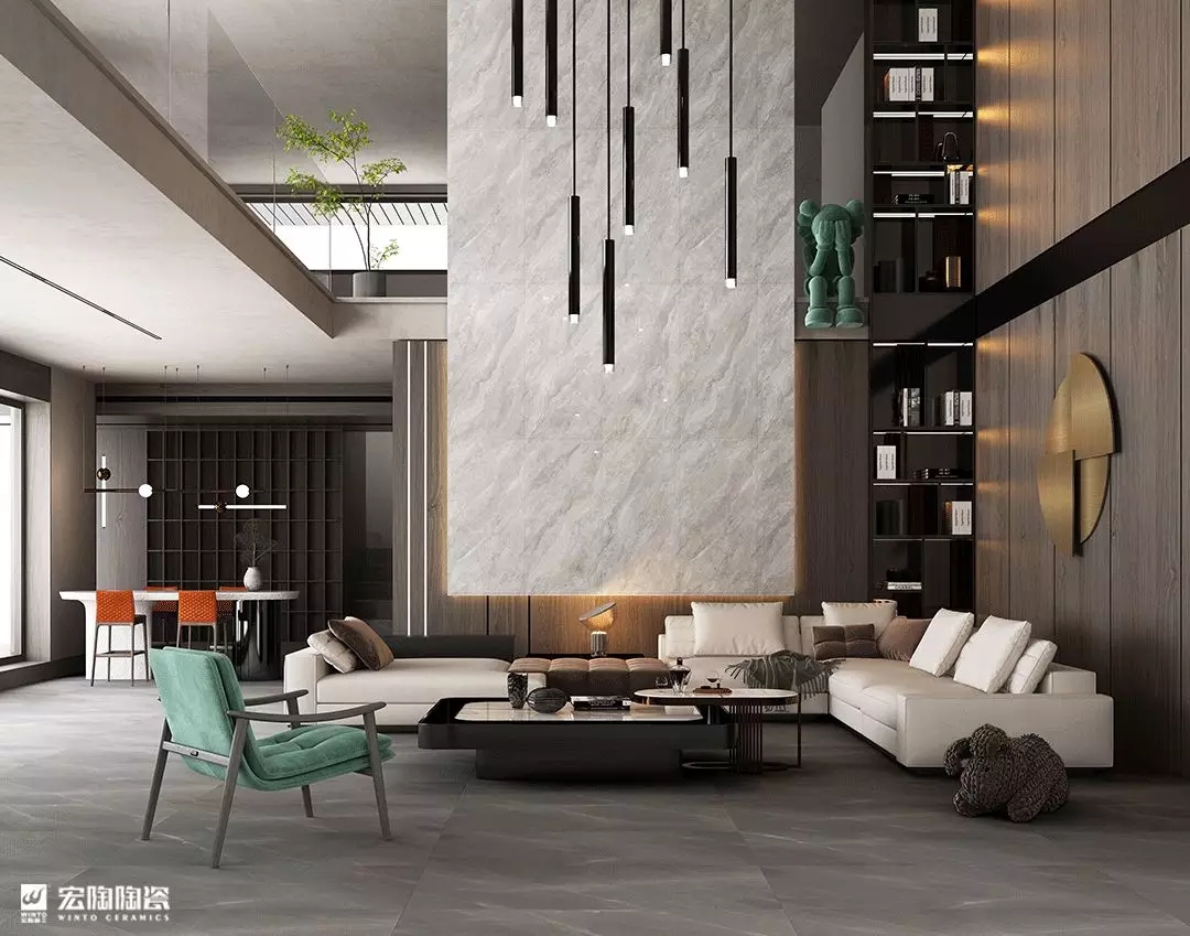 欧博ABG云中灰TPEBM157004 瓷砖地砖装修效果图