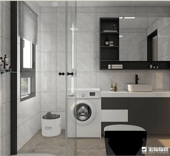 欧博ABGTPGR84002 瓦莱特灰+TG60175P地砖效果图