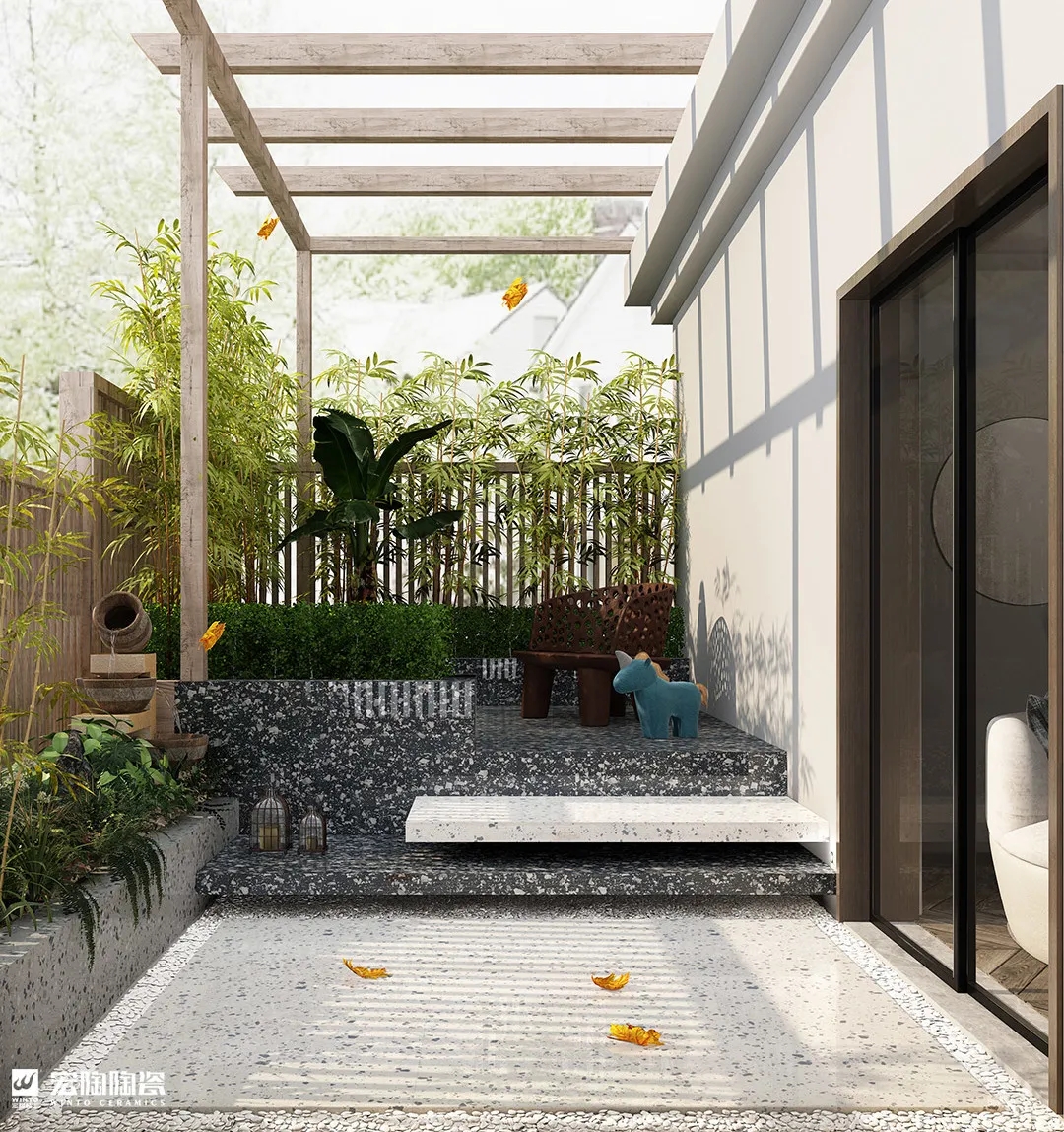 欧博ABG马卡龙深黑TPVGM26003M瓷砖地砖效果图