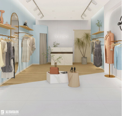 欧博ABG陶瓷质感砖苍黛蓝效果图