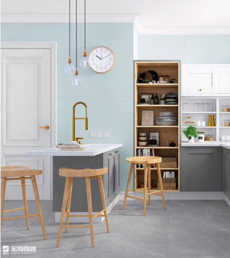 欧博ABG陶瓷质感砖影青蓝效果图