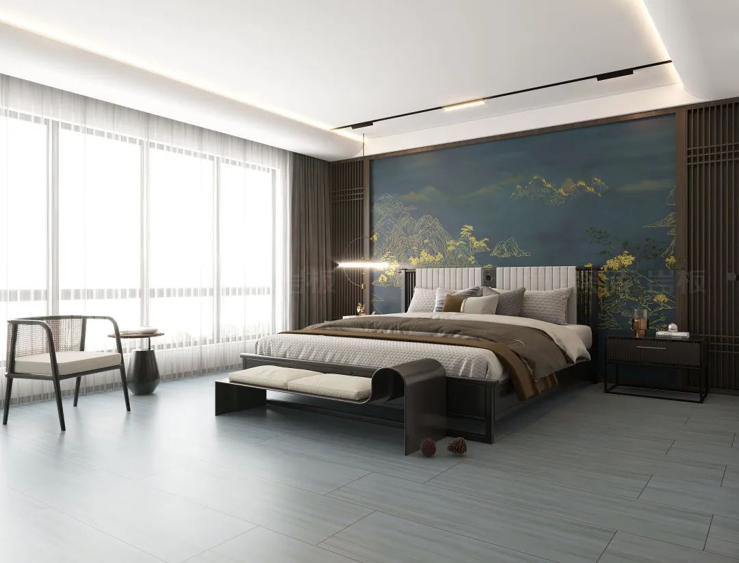 欧博ABG质感砖卧室效果图