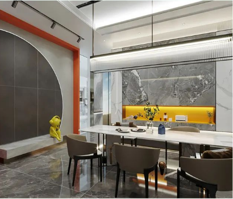 欧博ABG地砖现代简约风餐厅装修效果图