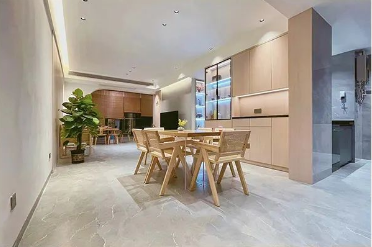 欧博ABG质感砖高级灰客厅效果图