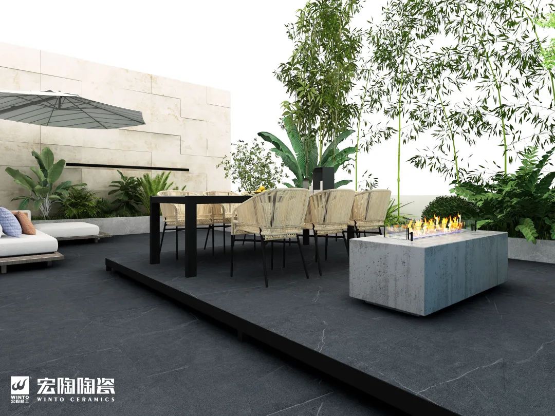 欧博ABG防滑砖珀斯深灰装修效果图