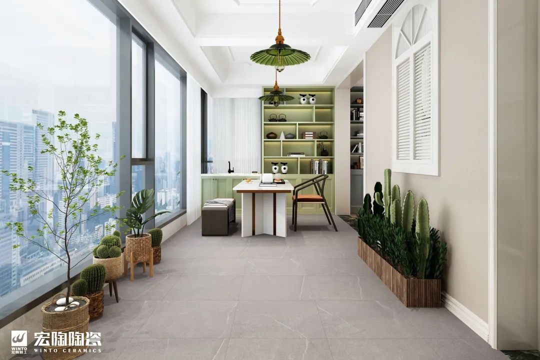 欧博ABG防滑砖西西里灰装修效果图