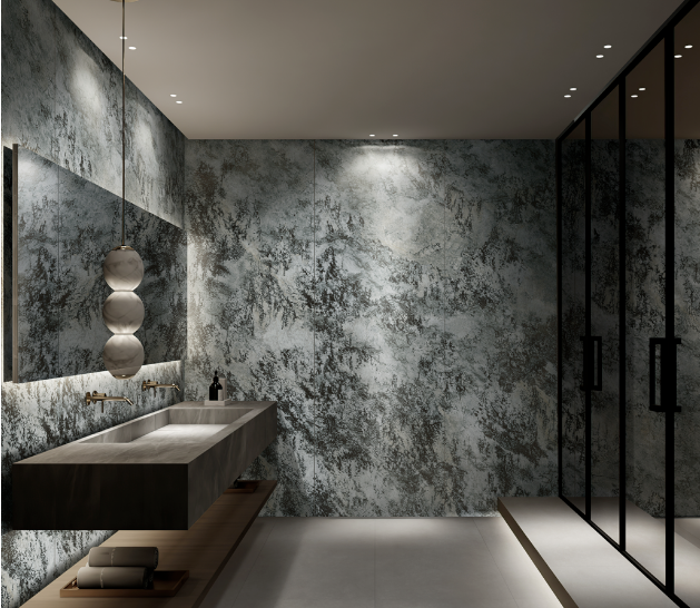 欧博ABG质感砖洗手间装修效果图