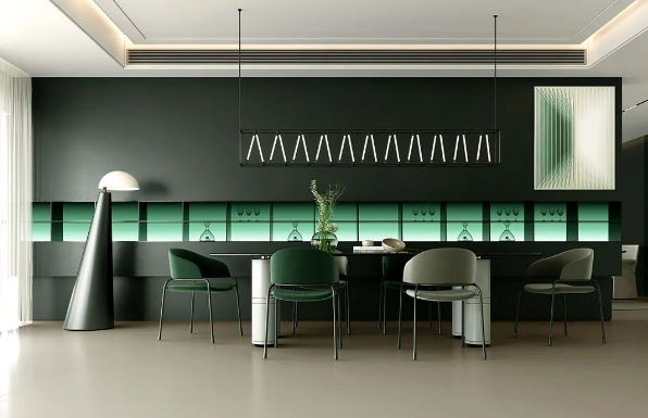 欧博ABG皓影质感砖餐厅装修效果图